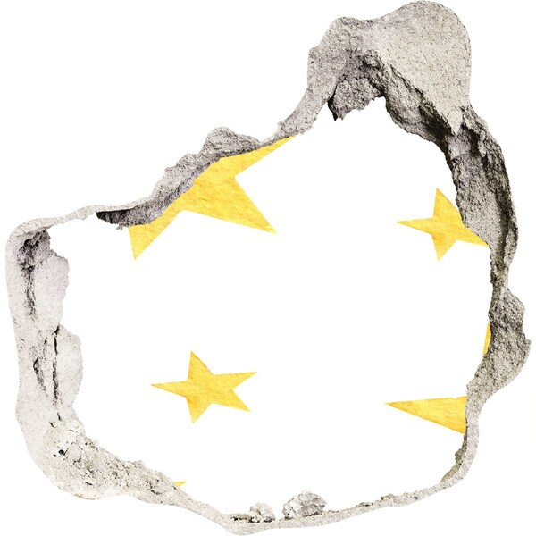 Hole wall sticker Gold star on a white background