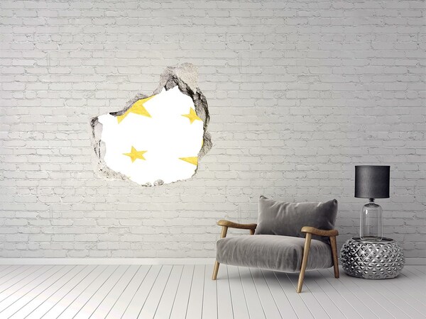 Hole wall sticker Gold star on a white background