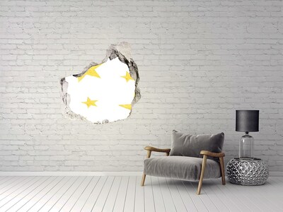 Hole wall sticker Gold star on a white background