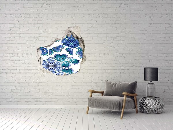 Hole in the wall sticker Elements of mandala