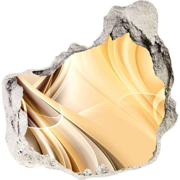 Hole wall sticker Golden abstraction in a hole in the wall