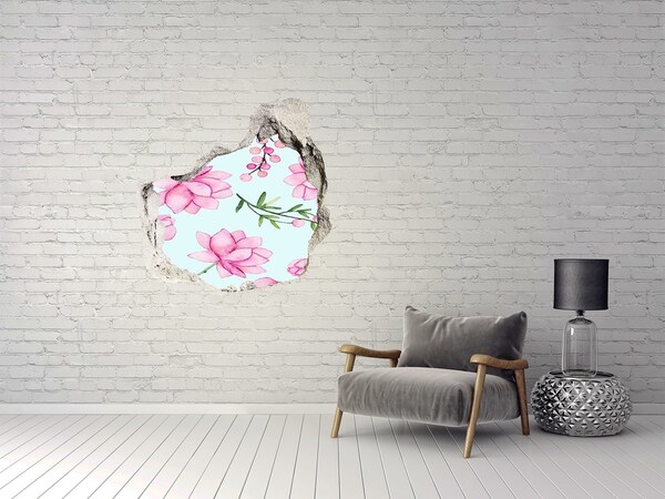 Hole in the wall decal Flowers and berries