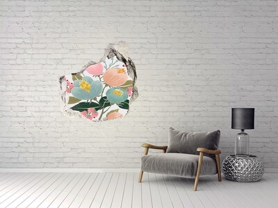 Hole in the wall decal Floral pattern