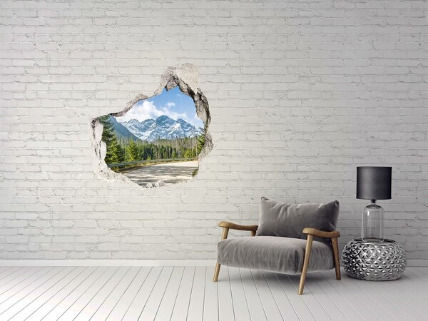 Hole in the wall decal Mountain landscape behind the hole in the wall