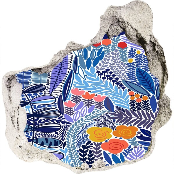 Hole in the wall sticker Hole-in-the-wall tropical garden