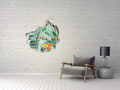 Hole in the wall sticker Floral pattern