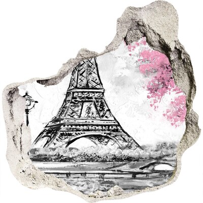 Hole in the wall sticker Eiffel Paris tower