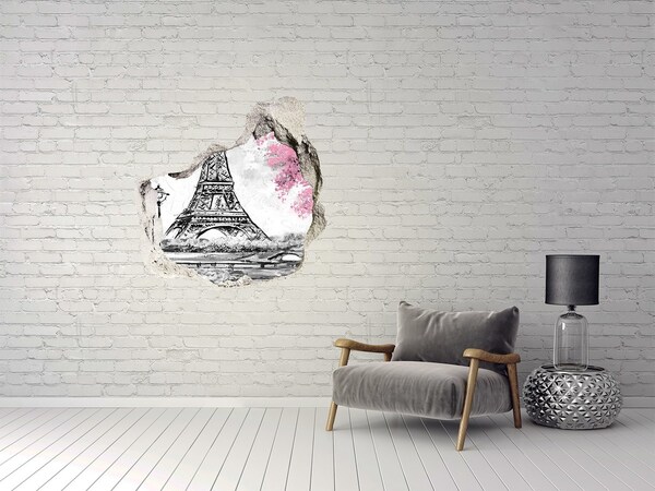 Hole in the wall sticker Eiffel Paris tower