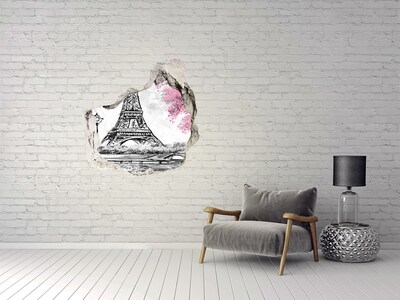 Hole in the wall sticker The Eiffel Tower in Paris