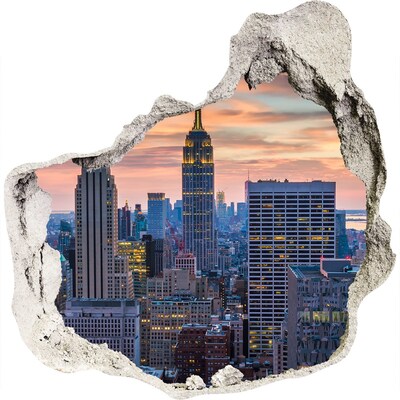 Hole in the wall decal View of New York