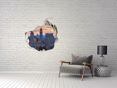 Hole in the wall decal View of New York