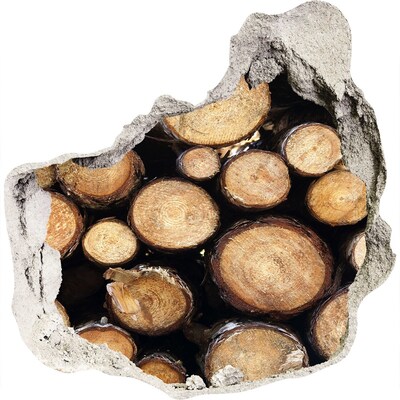 Hole wall sticker Wood in a hole in the wall