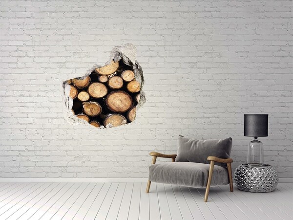 Hole wall sticker Logs