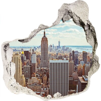 Hole in the wall decal View of New York
