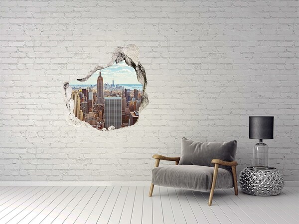 Hole in the wall decal View of New York
