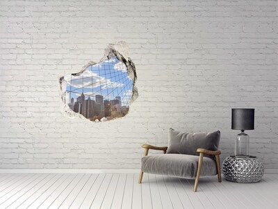 Hole in the wall decal New York bridge