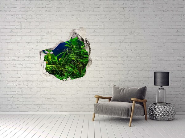 Hole wall sticker The underwater world in the aquarium