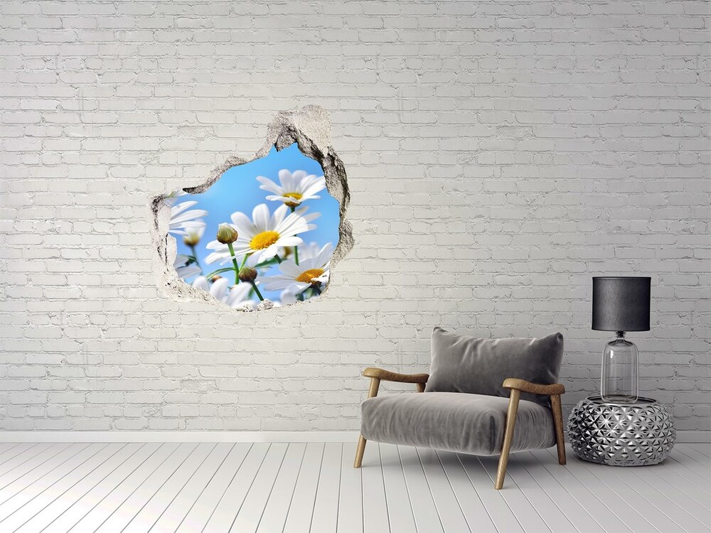 3D wall hole wallpaper Daisy