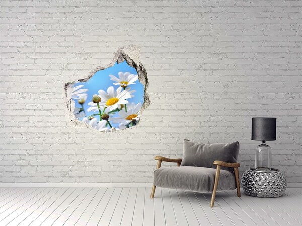 3D wall hole wallpaper A flower paradise behind the wall