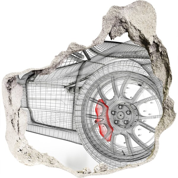 Hole wall sticker Hole-in-the-wall race car