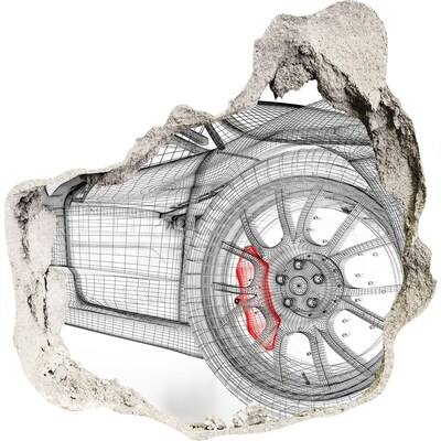 Hole wall sticker Hole-in-the-wall race car