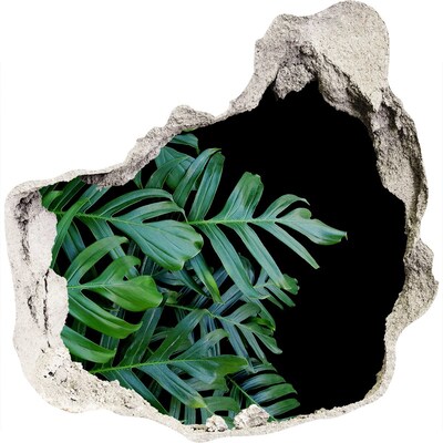 3D wall hole The green jungle behind the wall