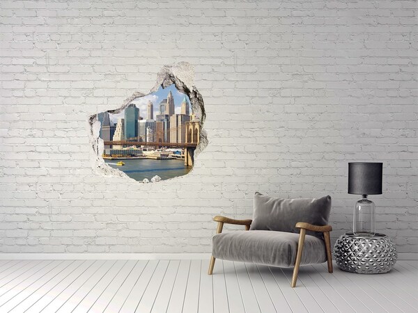 3D wall hole wallpaper Manhattan New York