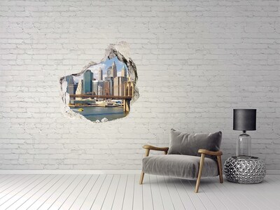 3D wall hole wallpaper New York behind the hole in the wall