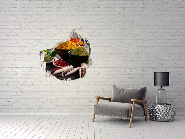 Hole in the wall sticker Colorful spices