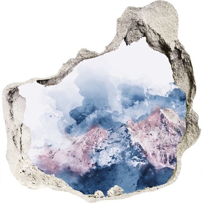 Hole in the wall sticker Mountain landscape in a hole in the wall