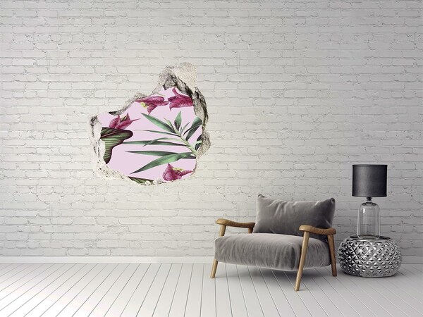 Hole wall sticker Tropical flowers