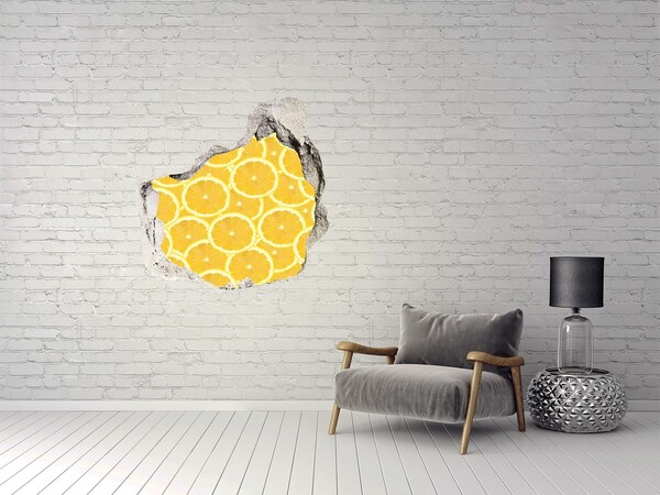 Hole wall sticker Lemon explosion