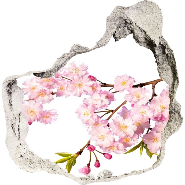 Hole wall sticker Blossom cherry tree in a hole in the wall