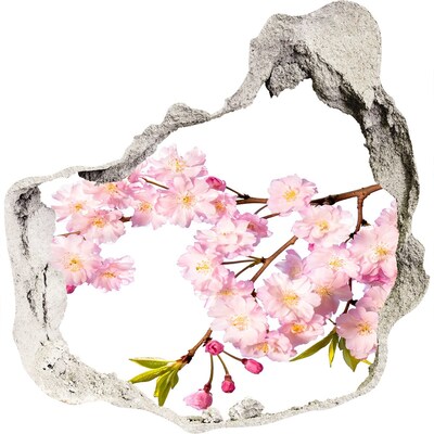 Hole wall sticker Blossom cherry tree in a hole in the wall
