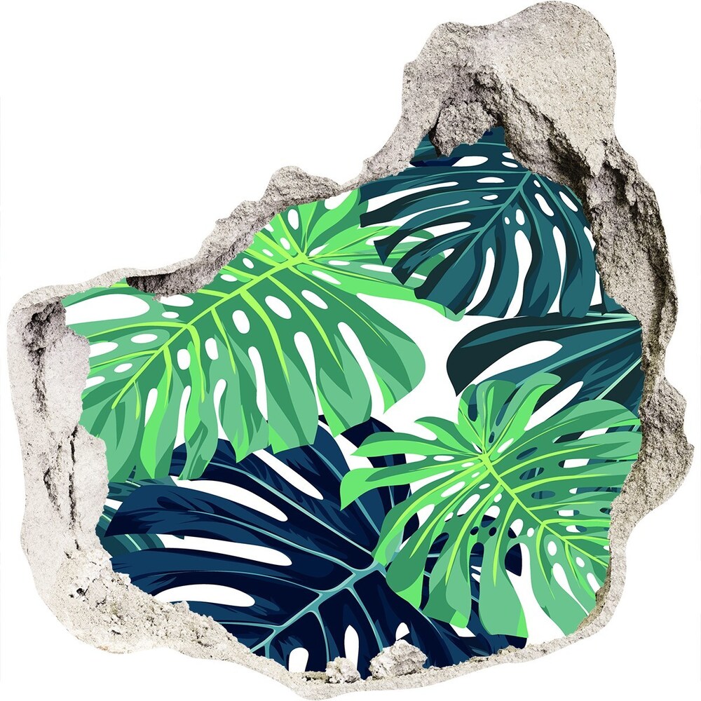 Hole in the wall decal Tropical leaves