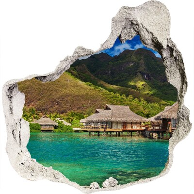 Hole in the wall decal A tropical oasis among the mountains