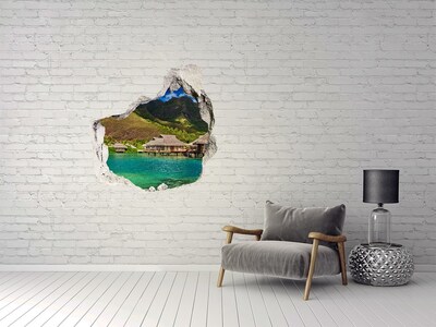 Hole in the wall decal A tropical oasis among the mountains