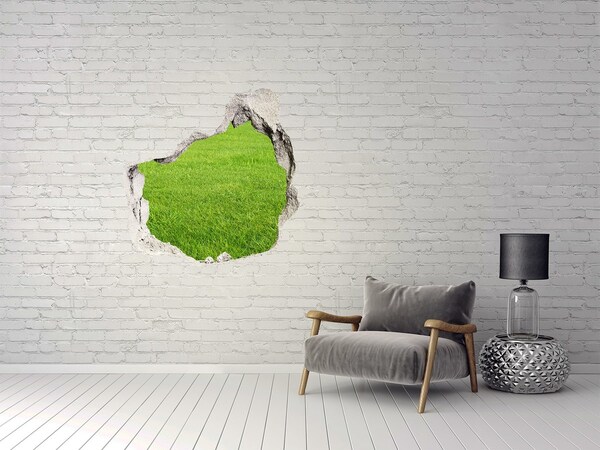 Hole in the wall sticker green grass