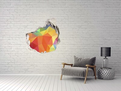 Hole in the wall decal Geometric background