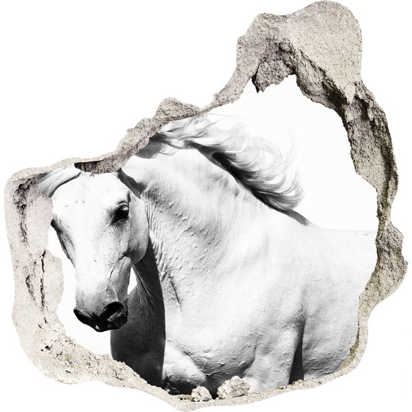 Hole in the wall sticker White horse