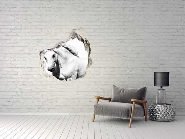 Hole in the wall sticker White horse