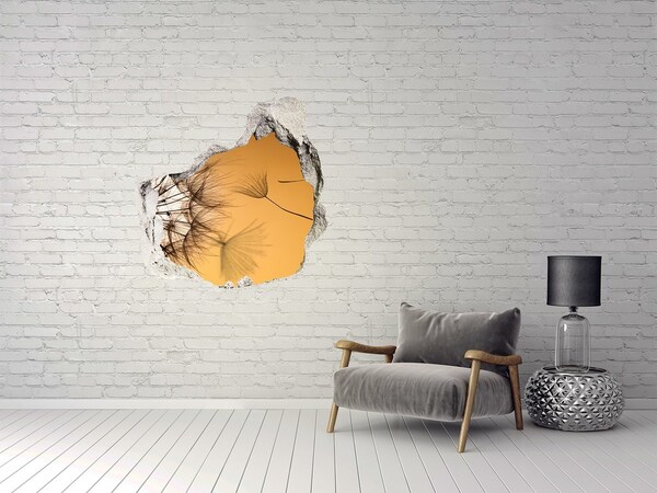 3D wall hole wallpaper A hole in the wall with delicate plant motifs