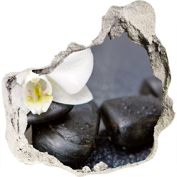 Hole in the wall sticker Flowers and stones in the spa