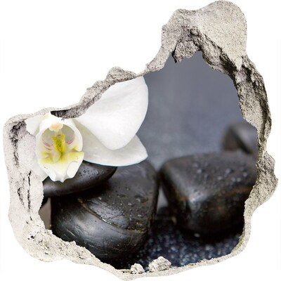 Hole in the wall sticker Flowers and stones in the spa