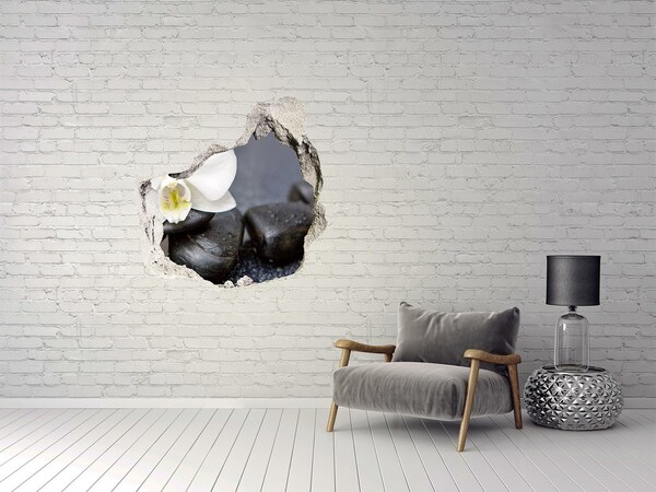 Hole in the wall sticker Flowers and stones in the spa
