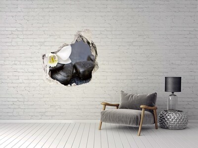 Hole in the wall sticker Flowers and stones in the spa