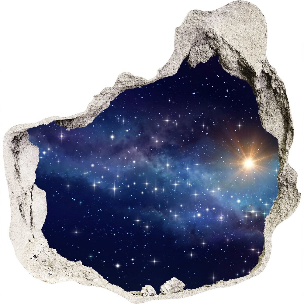 3D wall hole wallpaper Galaxy