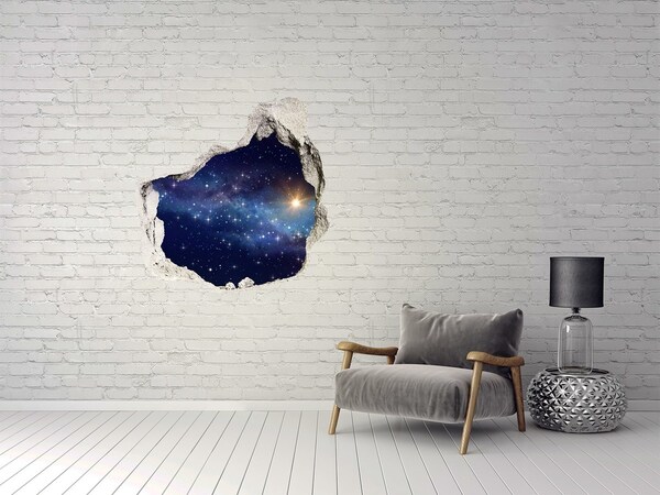 3D wall hole wallpaper Cosmic Space
