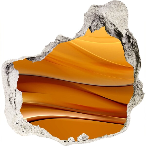 Hole in the wall sticker Golden wave in the wall