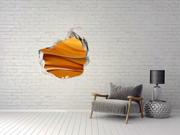 Hole in the wall sticker Golden wave in the wall